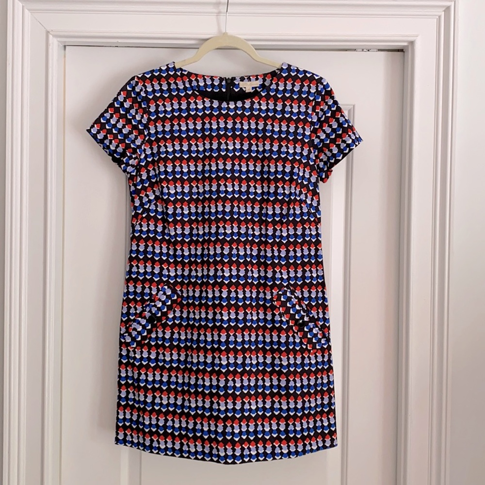 Shoshanna Short Sleeve Dress in Geometric Print